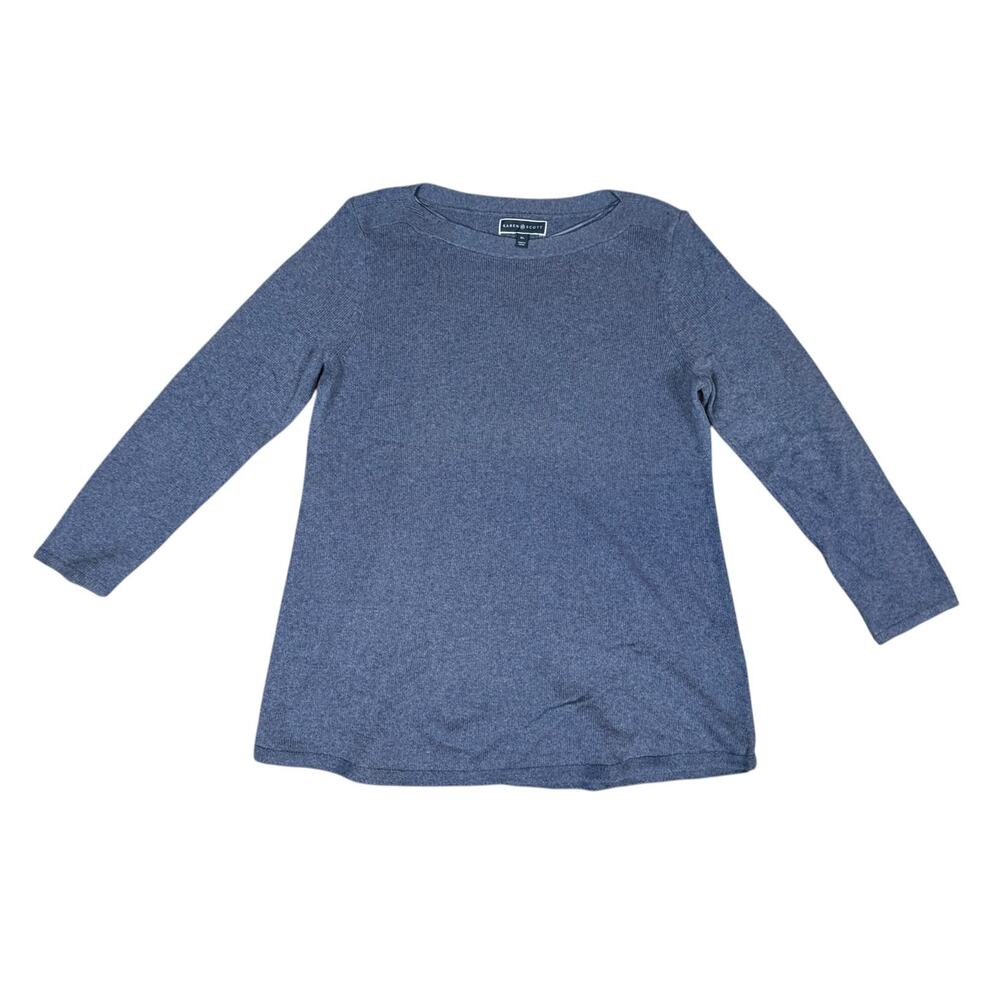 Karen Scott Women's XL Blue Heather Pullover Sweater 60% Cotton 40% Acrylic - Picture 5 of 10